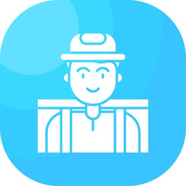 İşçi. Web simgesi basit illüstrasyon