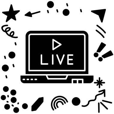 hat simgesi canlı yayın simgesi. Vektör çizimi. canlı yayın işareti
