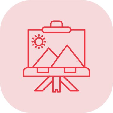 Modern kırmızı simgenin vektör illüstrasyonu