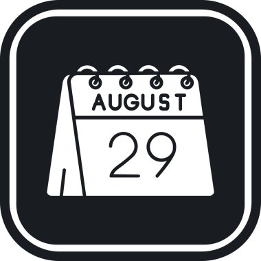 Takvim Ağustos simgesi, vektör illüstrasyonu