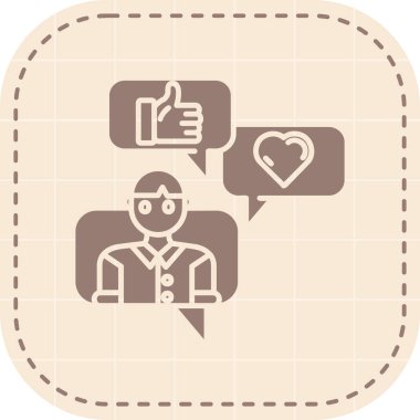 Aşk sohbet vektör simgesi