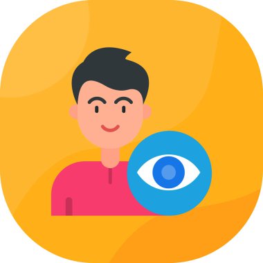 Göz simgesi vektör illüstrasyonlu adam