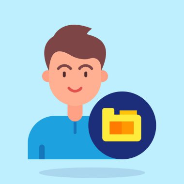 Çanta ve torba vektör simgesi olan adam