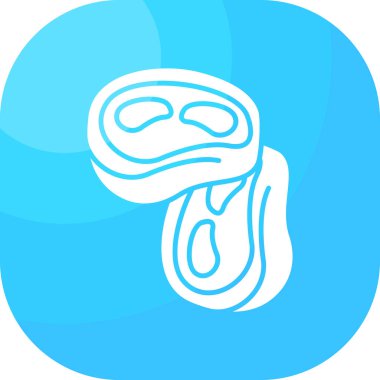 Bir mantarın şirin mavi ikonunun vektör çizimi