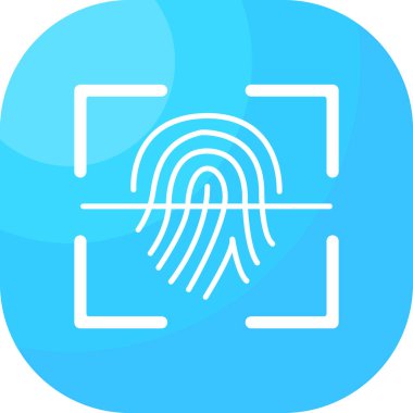 Mavi parmak izi simgesinin vektör çizimi