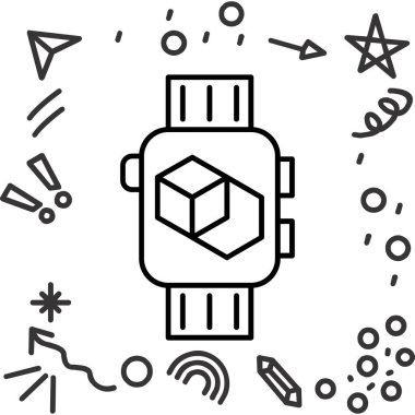 Saat simgesine sahip akıllı twatch, özet biçimi