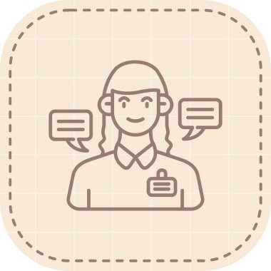 Son moda satır biçiminde müşteri servis simgesi