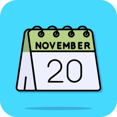 Kasım 'ın 12' si ile takvim. vektör illüstrasyonu, tasarım