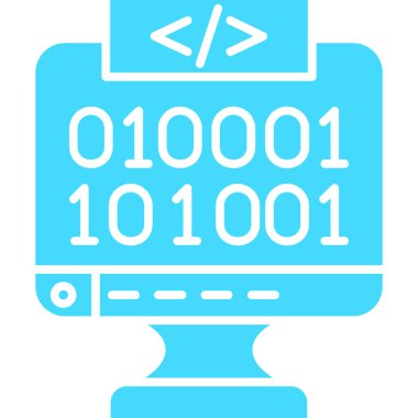 ikili kod. Web simgesi basit illüstrasyon