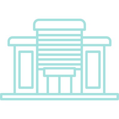 mimari yapı mimari simgesi doldurulmuş ana hatlar biçiminde