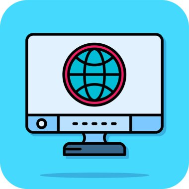 Genel ağ modern simgesi, vektör illüstrasyonu