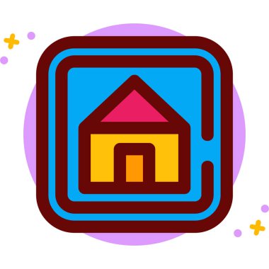 Moda Biçimli Ev Simgesi İzole Arkaplan