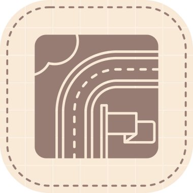 Yol haritası simgesi, vektör illüstrasyonu