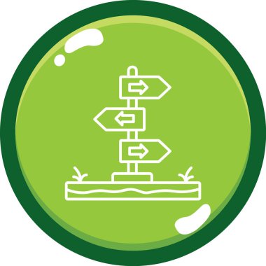 Yeşil ve beyaz bir ikonun vektör illüstrasyonu