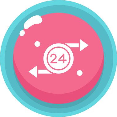 24 saat servis simgesi, vektör illüstrasyonu