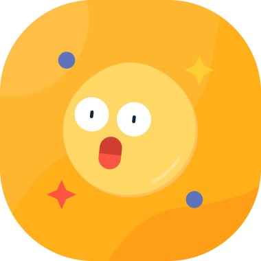 Mutlu uzaylı ikonu. Web için uzay vektör simgesinin karikatür çizimi