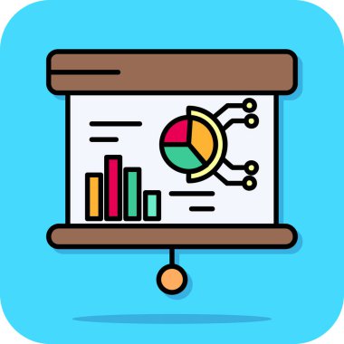 iş analitiği renk ikonu vektör illüstrasyonu