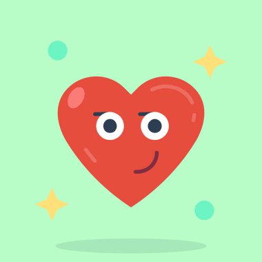 Sevgililer günün kutlu olsun. Düz dizaynlı bir kalbin vektör çizimi