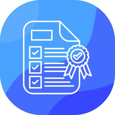 Sertifika. Web simgesi basit illüstrasyon