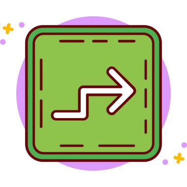 Bir yol simgesinin vektör illüstrasyonu