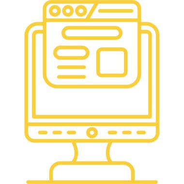 Bilgisayar. Web simgesi basit illüstrasyon