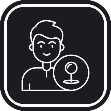 Mikrofon ikonlu adam. Web için mikrofon vektör simgesi olan bir adamın basit illüstrasyonu