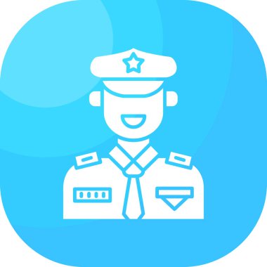 Polis. Web simgesi basit illüstrasyon