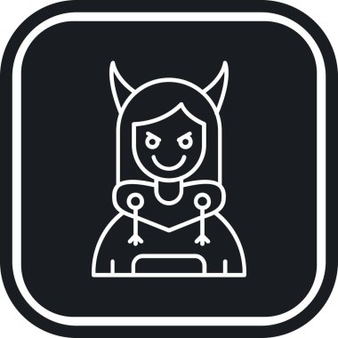 Şeytan. Web simgesi basit illüstrasyon