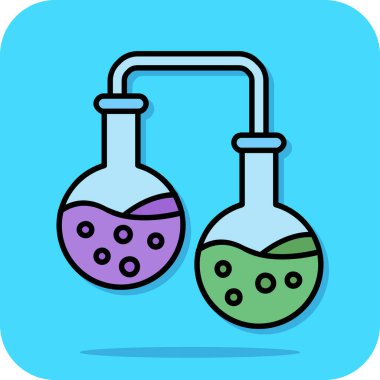 Sıvı ile kimyasal test şişesi