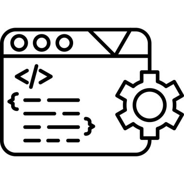 Kodlama simgesi vektör taslağı çizimi