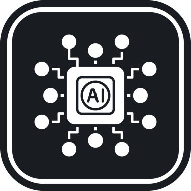 Bir robot simgesinin vektör illüstrasyonu