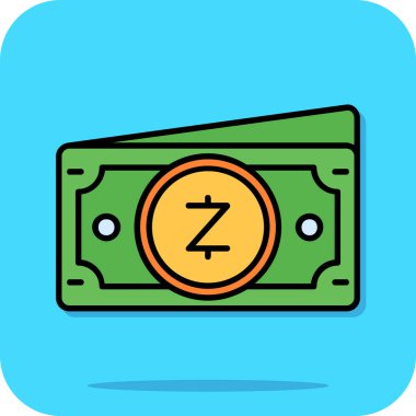 Cash dollar düz simge tasarımı vektör çizimi