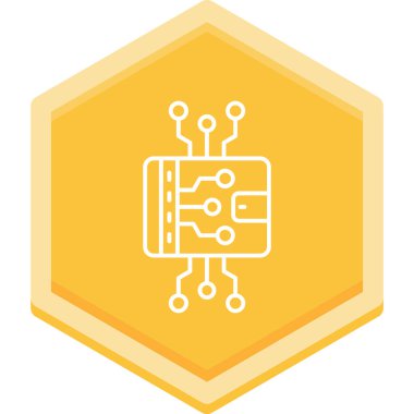 Devre kartı düz tasarım simgesi.