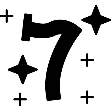 Altı numara yedi simgesi düz stil