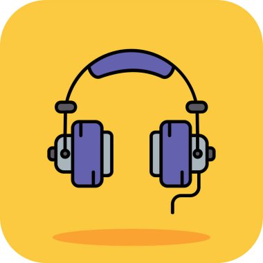 kulaklık vektör simgesi, basit vektör illüstrasyonu