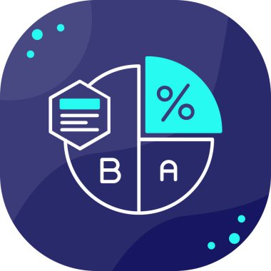 Mavi ve beyaz yuvarlak simgenin vektör illüstrasyonu