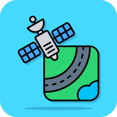 araba servisi uydu simgesi, vektör illüstrasyon tasarımı