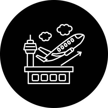 Havaalanı ikon vektör illüstrasyonu