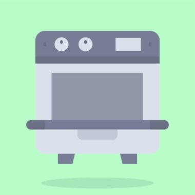 Fırın ikonu. Web tasarımı için fırın vektör simgesinin düz çizimi