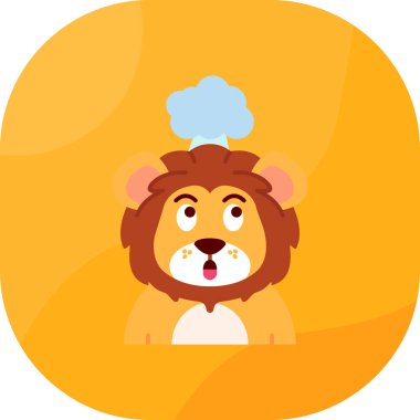 Aslan simgesi, vektör çizimi düz