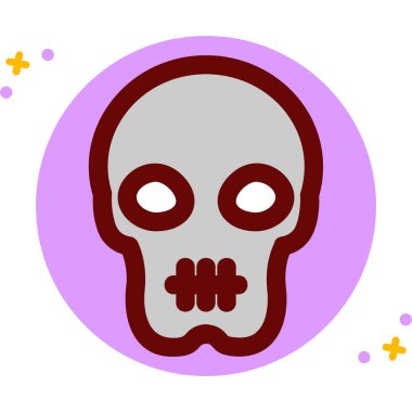 kafatası simgesi, vektör illüstrasyonu