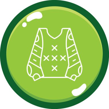 Yeşil ve beyaz renkli bir çift kıyafetin vektör simgesi