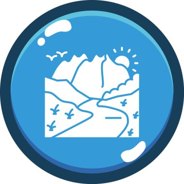 Bir dağ simgesinin vektör illüstrasyonu