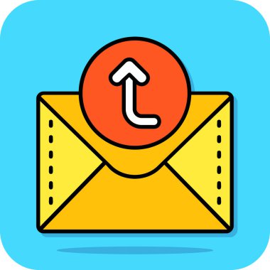 posta harfi vektör simgesi, ana çizgi işareti dolduruldu