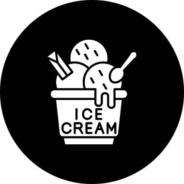 Moda tarzında izole edilmiş dondurma simgesi