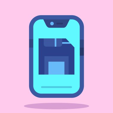 Cep telefonlu akıllı telefon. düz simge