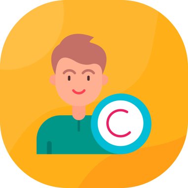 Elinde C harfi işareti tutan bir adam.