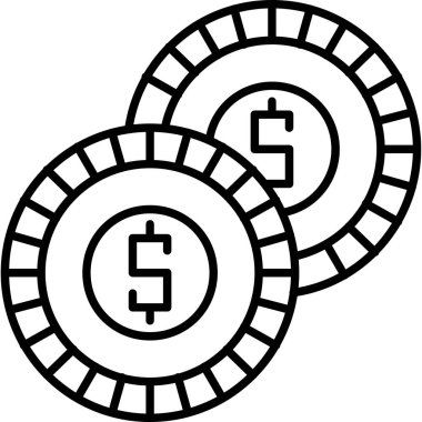 Bozuk paralar kumarhane çipi simgesi