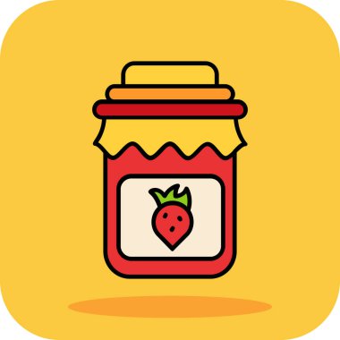 düz dizaynda reçel kavanozu vektör simgesi