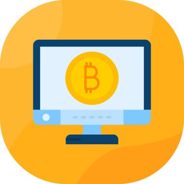 bitcoin. Web simgesi basit illüstrasyon